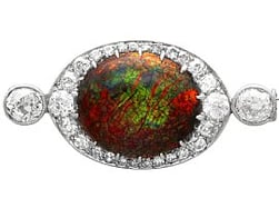 Boulder Opal Brooch with Diamonds