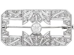 White Gold Diamond Brooch for Women 