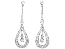 Art Deco Diamond Drop Earrings for Sale