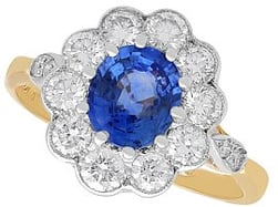 Antique Oval Sapphire and Diamond Ring