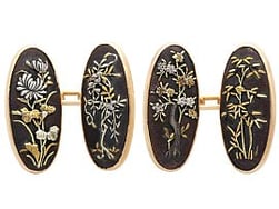 Shakudo Cufflinks in Yellow Gold
