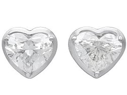 Heart Diamond Stud Earrings
