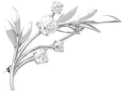 White Gold and Diamond Floral Brooch