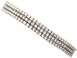 18ct Three Colour Gold Bracelet with Diamonds