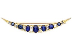 Victorian Sapphire Crescent Brooch