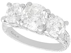 4.5 Carat Diamond Trilogy Ring in Platinum