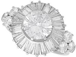 Antique Ballerina Diamond Ring in Platinum
