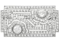 Platinum Geometric Diamond Brooch Antique