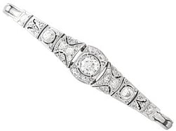Antique Expandable Diamond Bracelet in White Gold