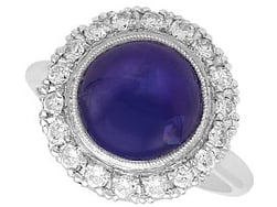 Antique Star Sapphire Cluster Ring from 1920s