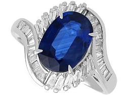 Sapphire and Diamond Halo Bypass Ring