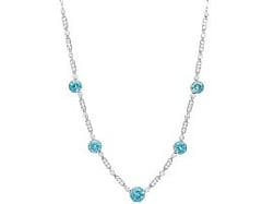 Antique Zircon and Diamond Chain Necklace 