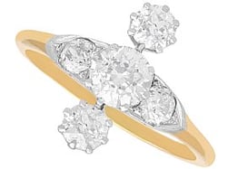 Vertical 3 Stone Diamond Ring for Sale