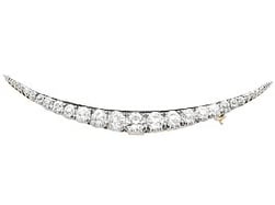 Graduated Diamond Crescent Brooch in Gold