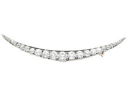Graduated Diamond Crescent Brooch in Gold