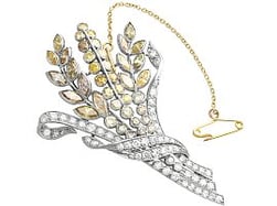 Yellow Diamond Spray Brooch