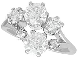 Diamond Crossover Cluster Ring in Platinum