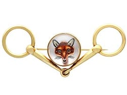 Victorian Crystal Fox Brooch in Gold