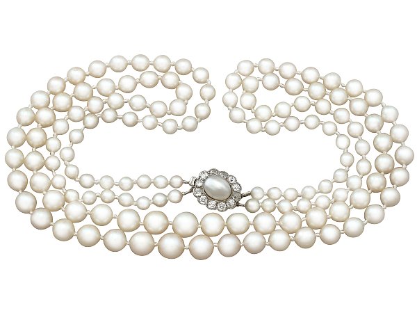 Double strand pearl necklace with clasp