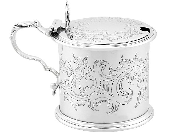 Antique Mustard Pot in Sterling Silver