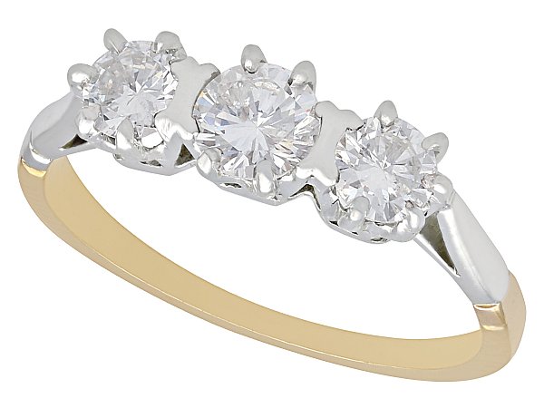 Vintage Diamond Trilogy Ring in 18 ct Yellow Gold