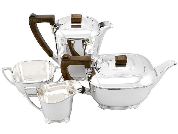 Vintage Art Deco Sterling Silver Tea Set 