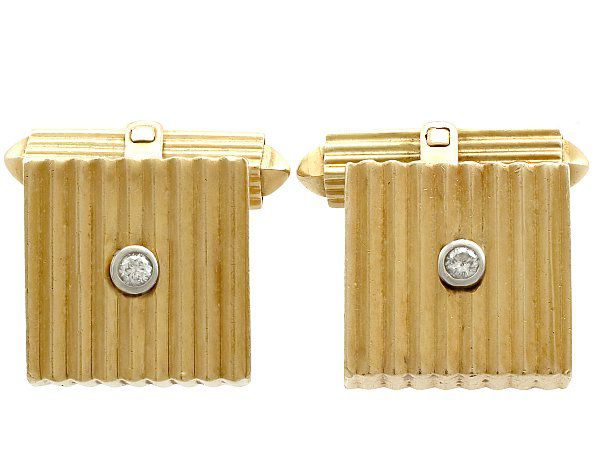 Gold & Diamond Cufflinks