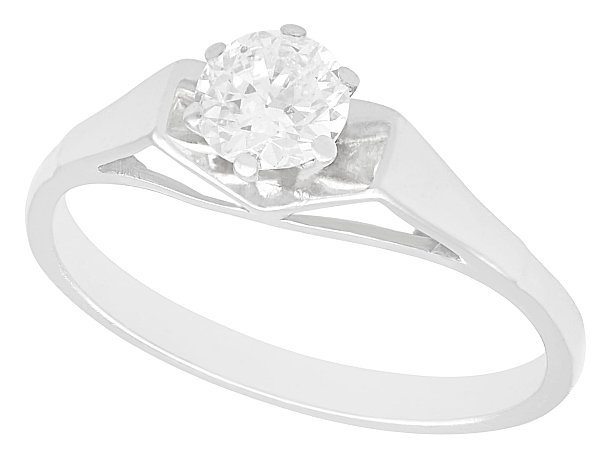 vintage 18ct white gold solitaire ring