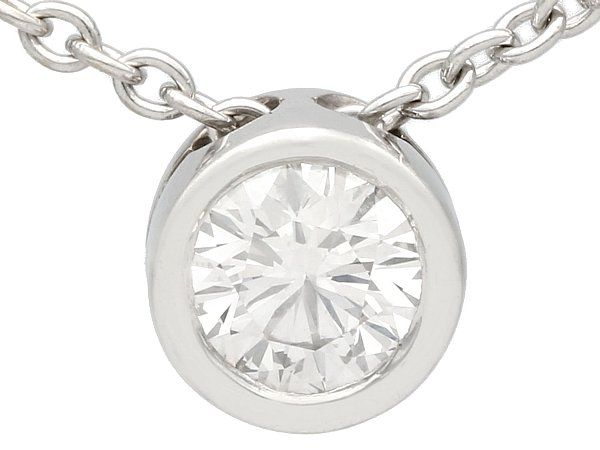 Diamond Solitaire Pendant in White Gold