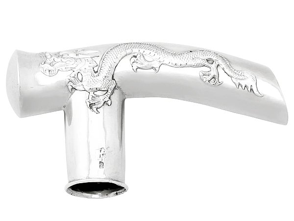 Walking Stick Handle in Chinese Export Silver