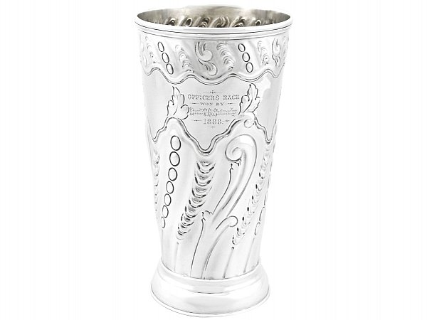 silver embossed vase