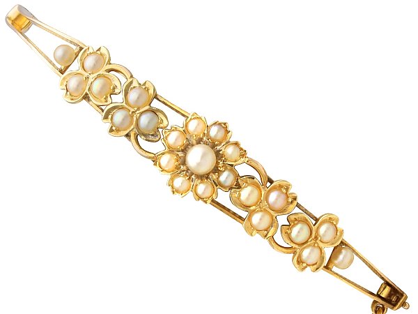 Victorian Gold Bangle with Pearls