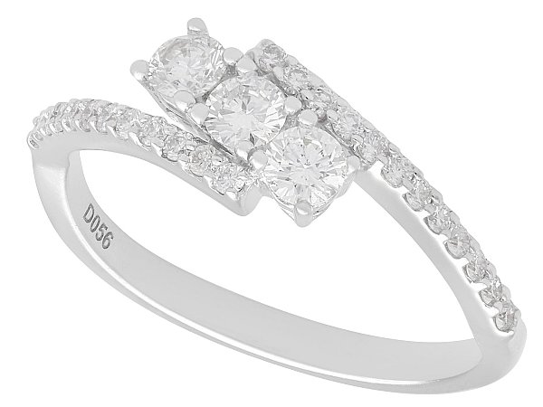 Vintage White Gold and Diamond Twist Ring