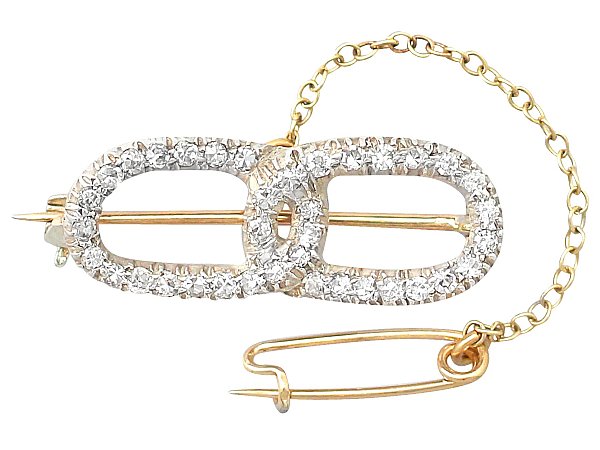 Yellow Gold Antique Diamond Brooch 