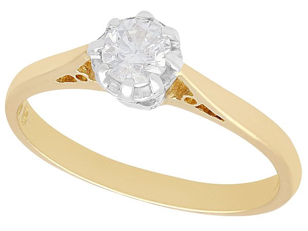 18k Yellow Gold Solitaire Engagement Ring