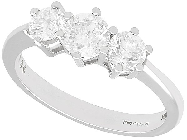 Vintage 18ct White Gold Trilogy Ring