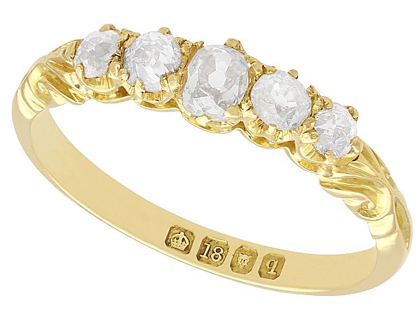 Old Cut Five Stone Diamond Ring in Gold