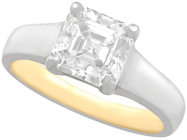 asscher cut solitaire ring