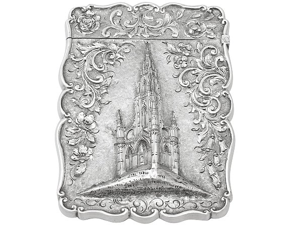 Castle Top Silver Card Case Antique