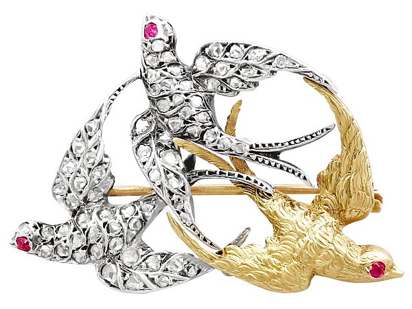 Antique Swallow Brooch