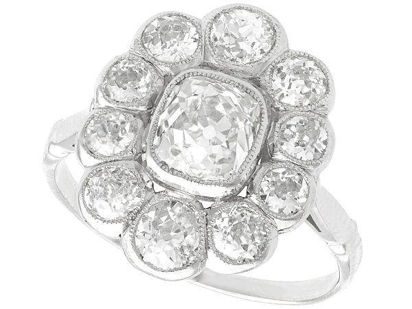 Platinum Diamond Cluster Ring