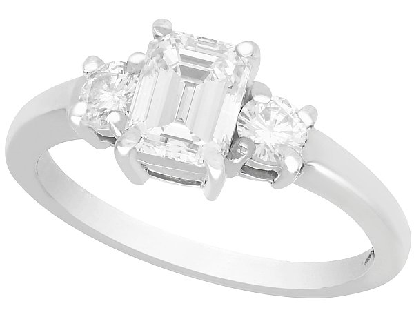 Emerald Cut Trilogy Ring