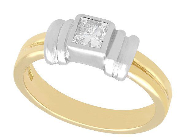 Yellow Gold Princess Cut Diamond Ring