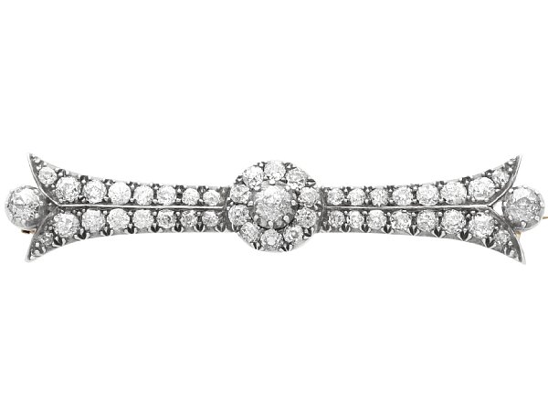 Diamond Bar Brooch