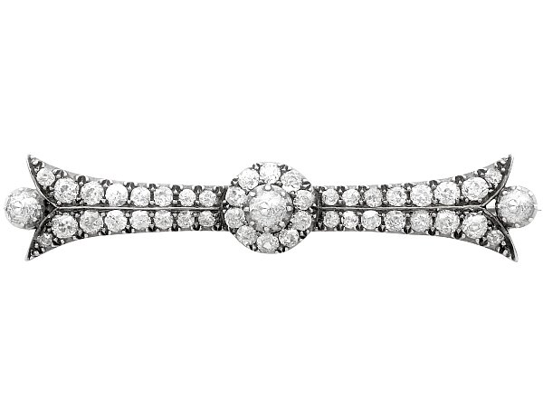 Diamond Bar Brooch