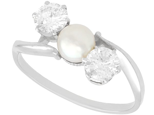 Vintage Pearl and Diamond Ring