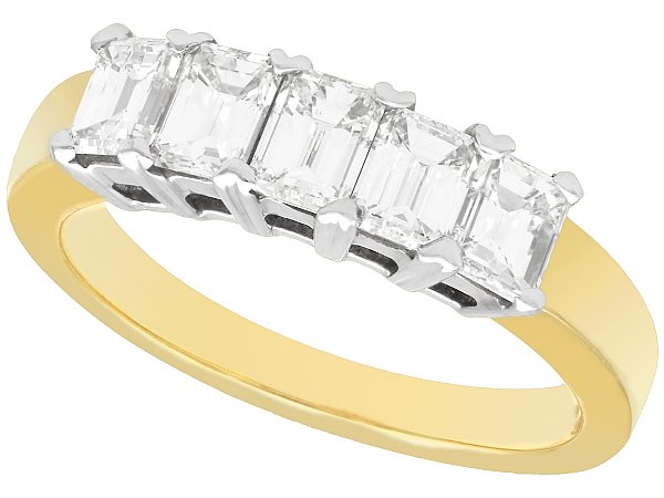 emerald cut anniversary band