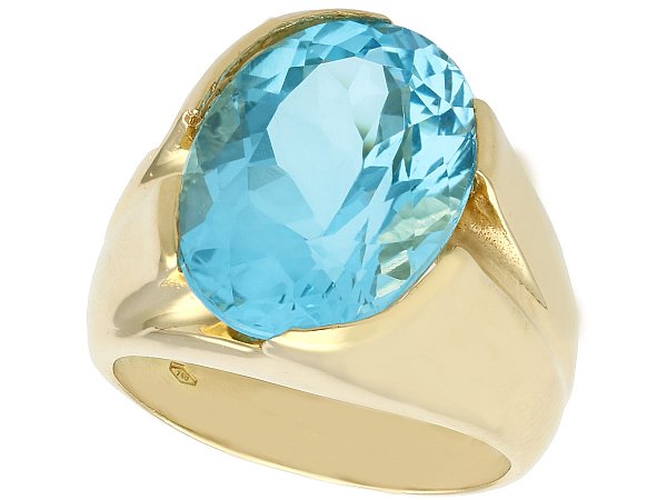 blue topaz yellow gold ring 