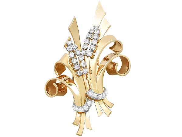 Double Clip Brooch Gold