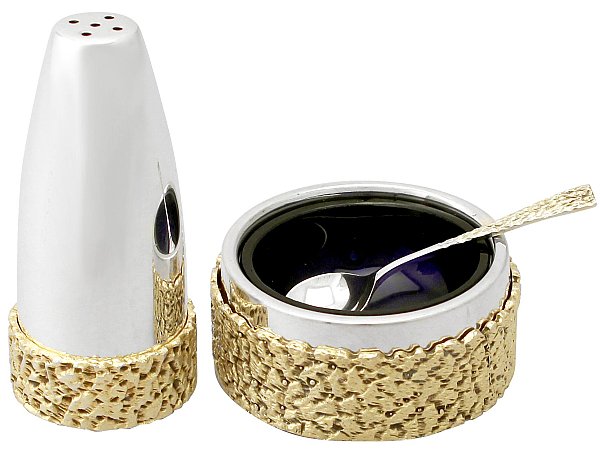 Vintage Condiment Set in Silver for Sale